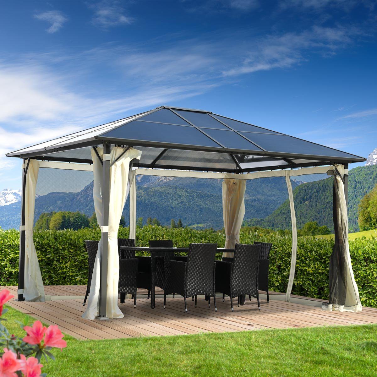 BRAST Pavillon ALU Summerdream viele Modelle & Farben Größen 3x3m 3x4m